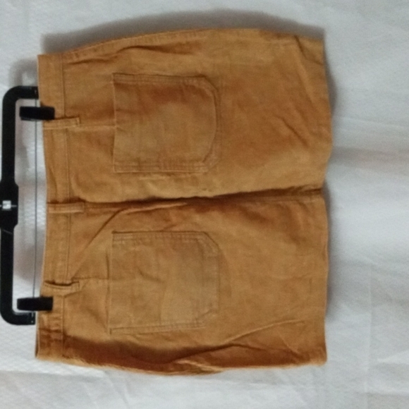Women's BooHoo Corduroy Mini Skirt 12 Mustard Tan, Preowned - Picture 6 of 9
